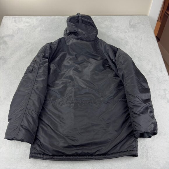 Alpha Industries Men's Size Medium N-3B Extreme Cold Weather Black Parka - Picture 7 of 13